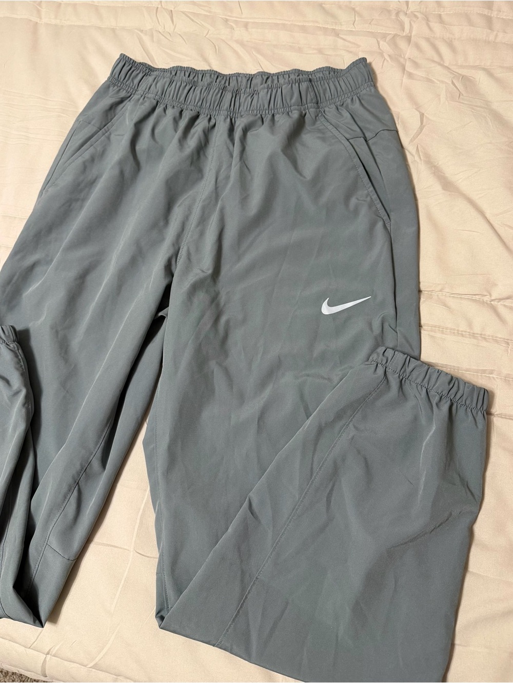 Nike Grey Jogger Track Pants with White Swoosh